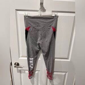 ‼️PINK Victoria's Secret Gray Leggings with Red Accents